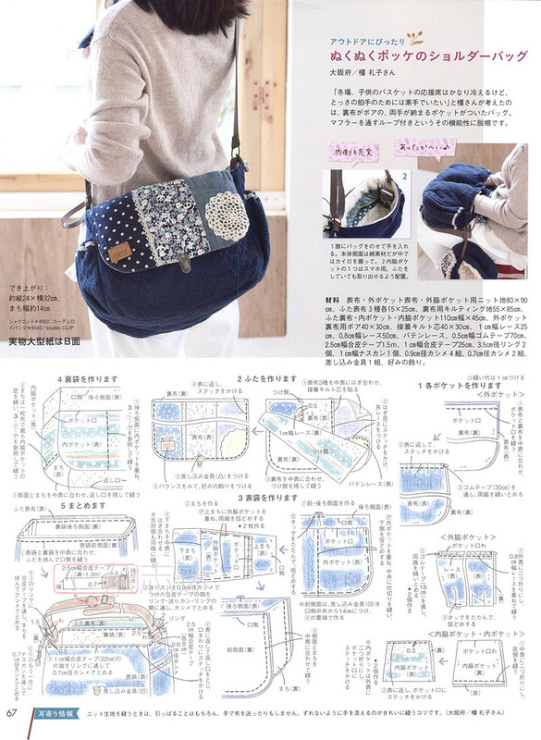 Оригинальные сумки - из японского журнала! Идеи, выкройки, схема сборки ...