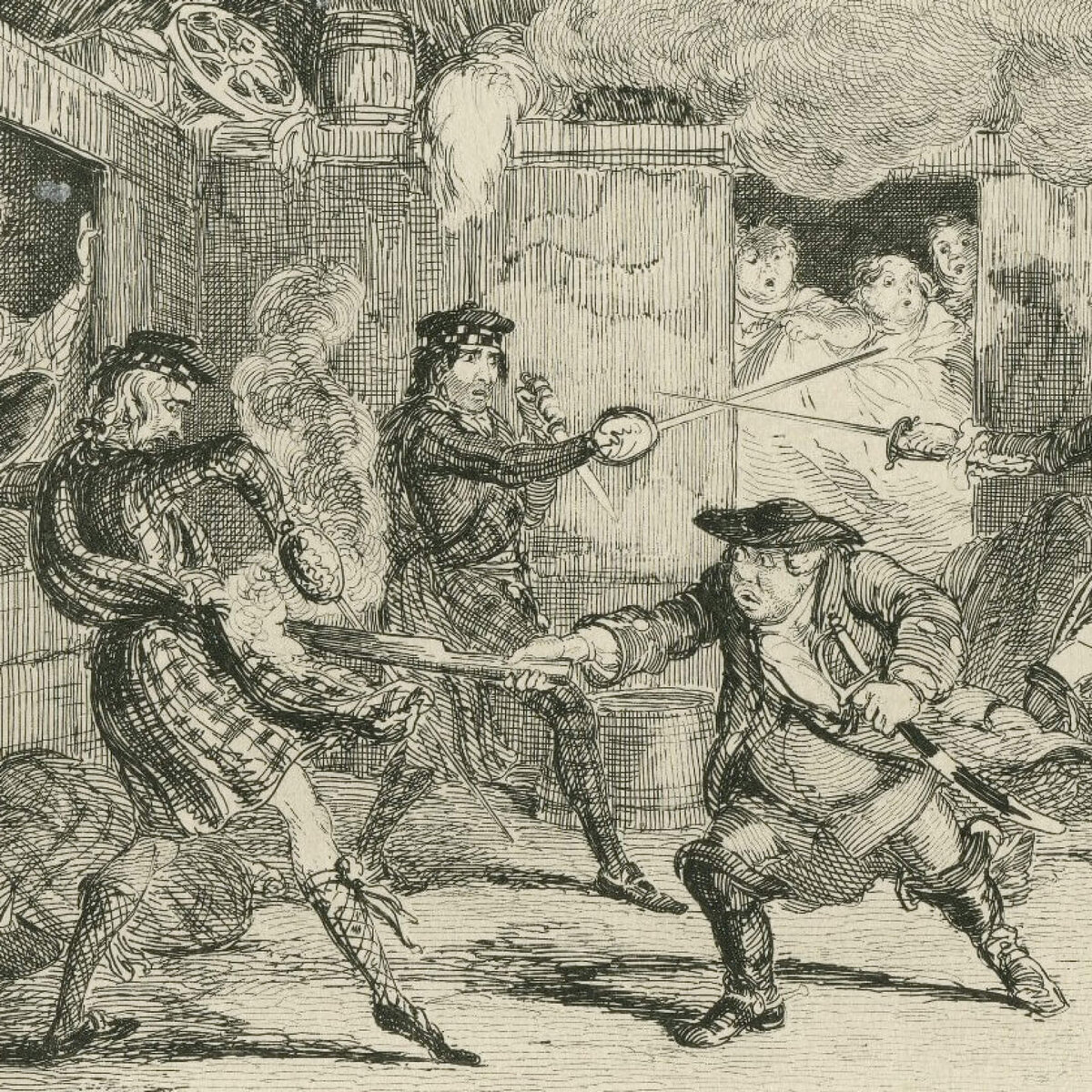 Иллюстрация Джорджа Крукшенка к роману Вальтера Скотта «Роб Рой» 