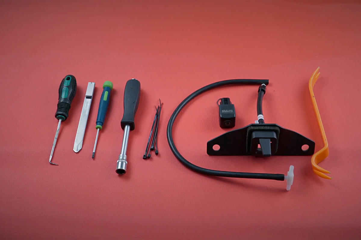 Весь набор для установки омывателя камеры заднего вида