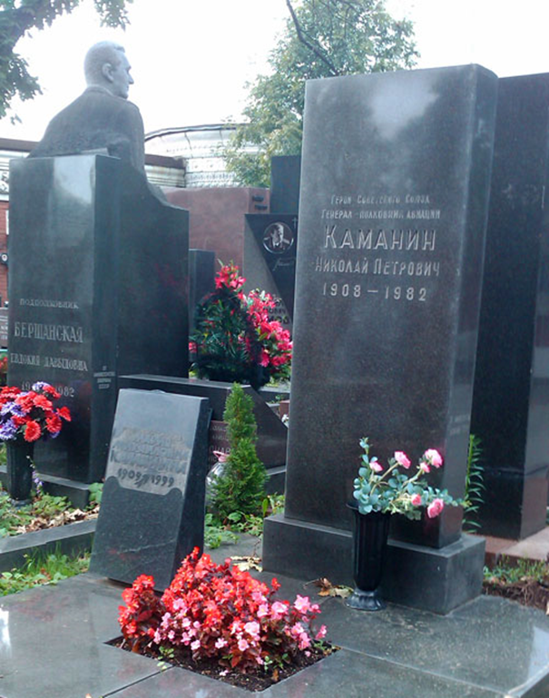 Где похоронен летчик. Могила Аркадия Каманина.