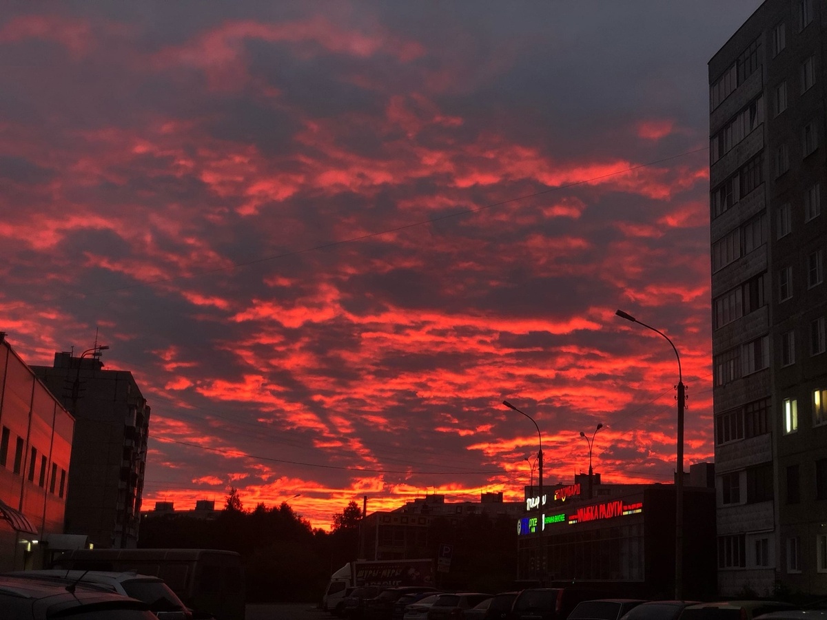 Красный рассвет в 4 утра