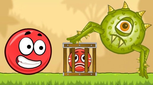 Несносный красный шар 5. Серия 1. Бой с пауком. Мультик игра red ball 5 на игрули TV