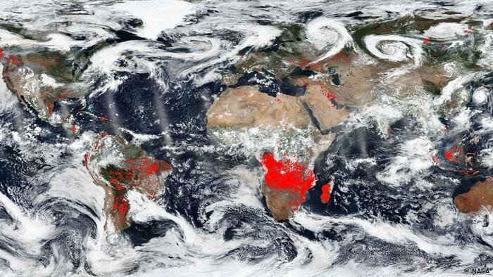 Точки мира, где случается больше всего пожаров [Спутниковый снимок NASA]