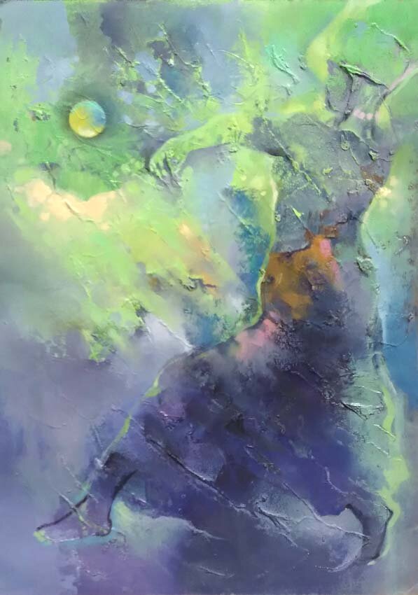 Нам Александр "Ожидание Луны 2" 41х30 бумага масло 2020 г