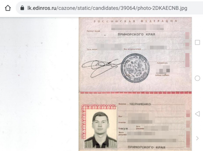 скан, паспорт кандидата