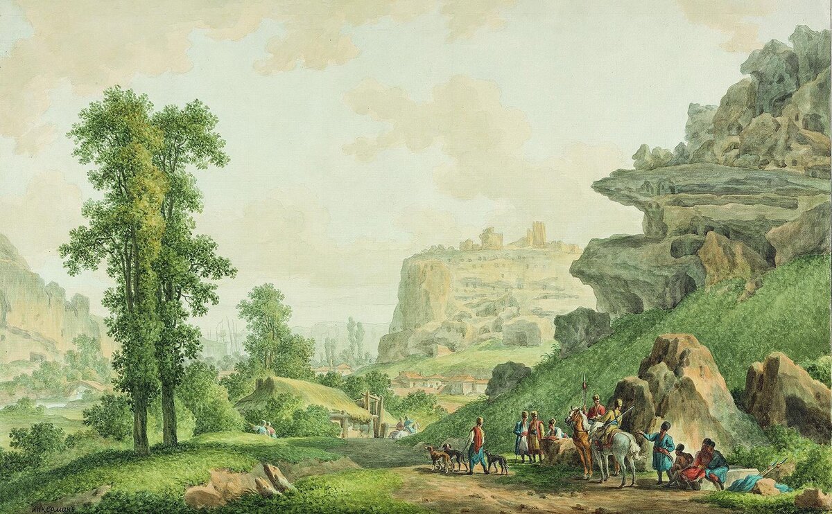 М.М. Иванов. "Крепость Инкерман в Крыму", акварель, 1796г.