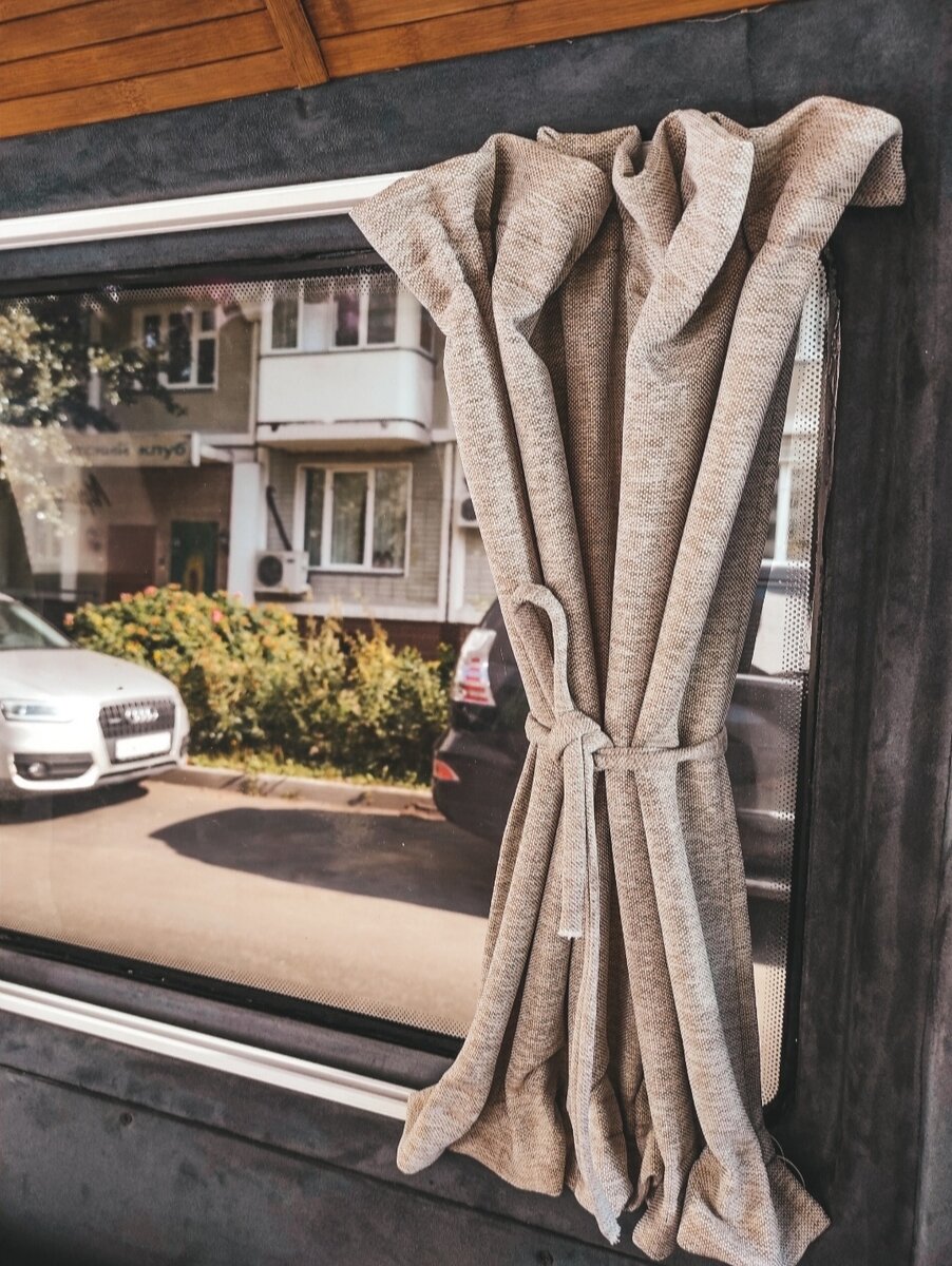 Штора в сборе с завязкой