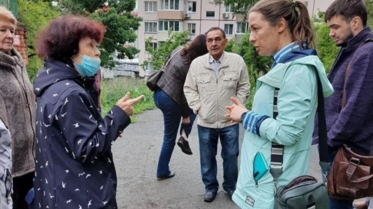 Надежда Телелуева на встрече с избирателями.
