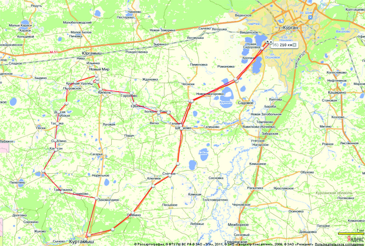 Карта маршрута.