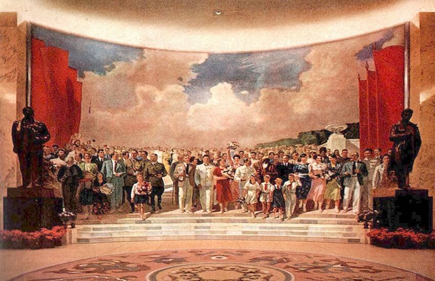 Ефанов, Пластов, Бубнов, Одинцовым, Нисский, Шмаринов, Крайнев, Гапоненко, Ротовым и др. Знатные люди Страны Советов, 1939. 1100x1700.
