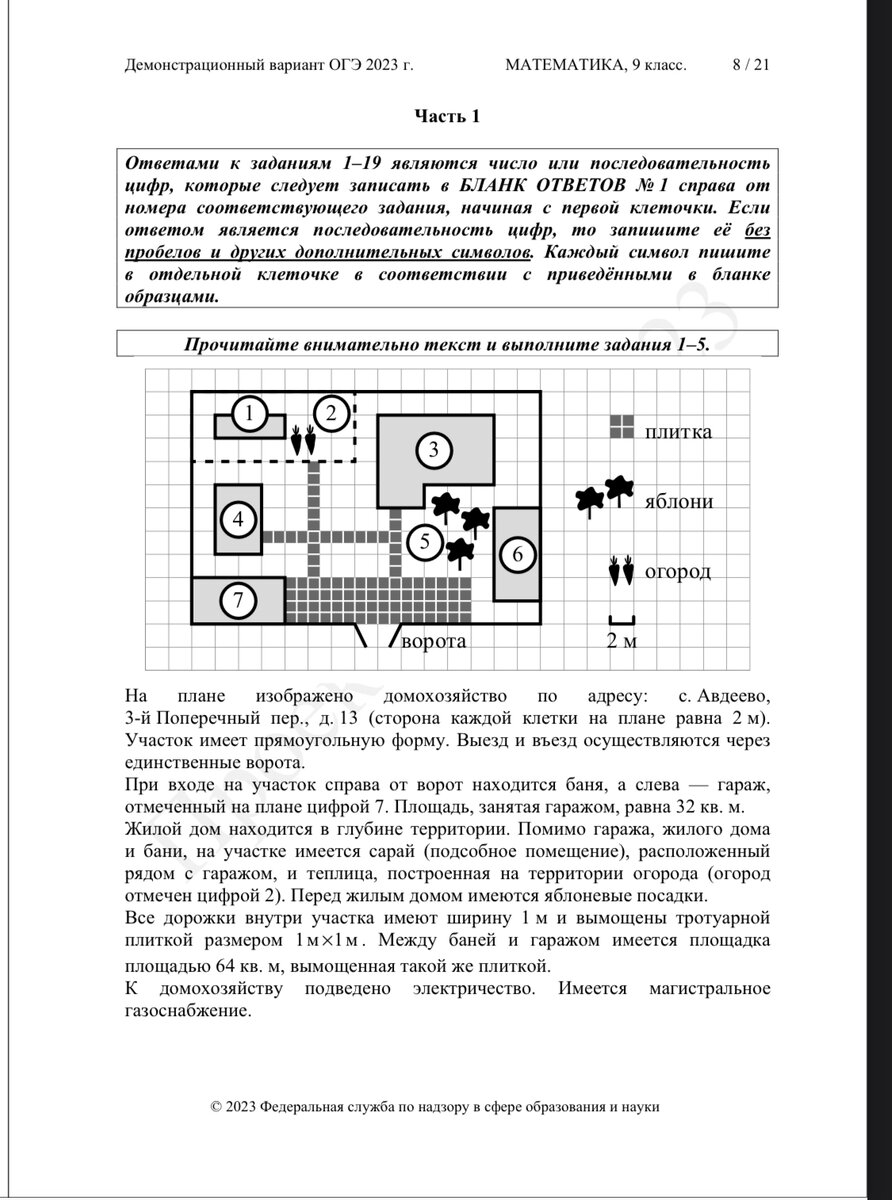 План квартиры огэ разбор