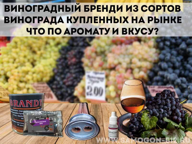 Виноградный бренди из сортов винограда купленных на рынке. Что по аромату и вкусу?