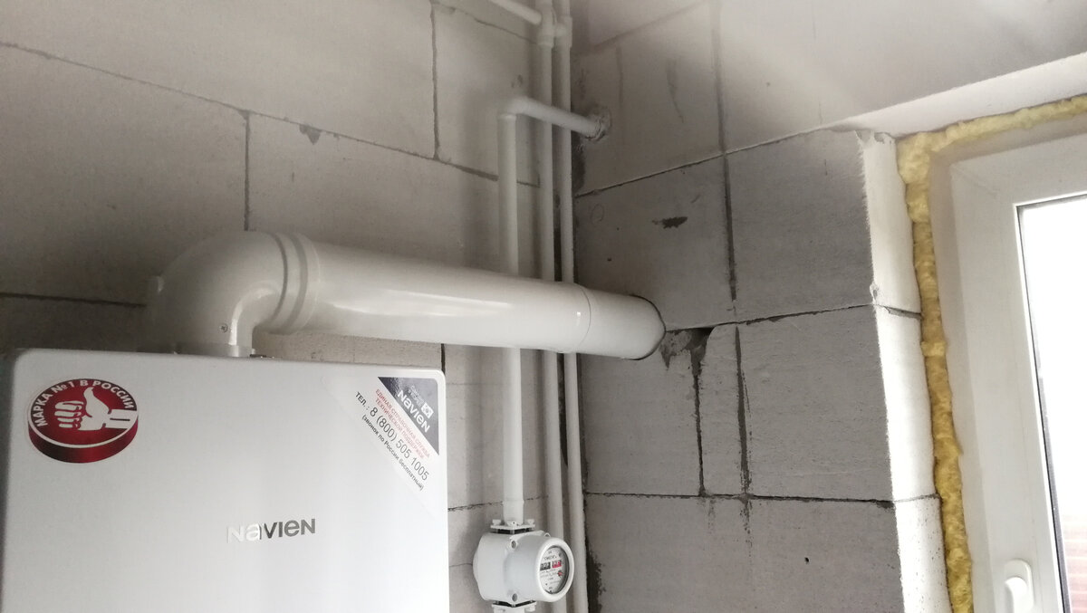 Газопровод в доме, газовый котёл и счётчик