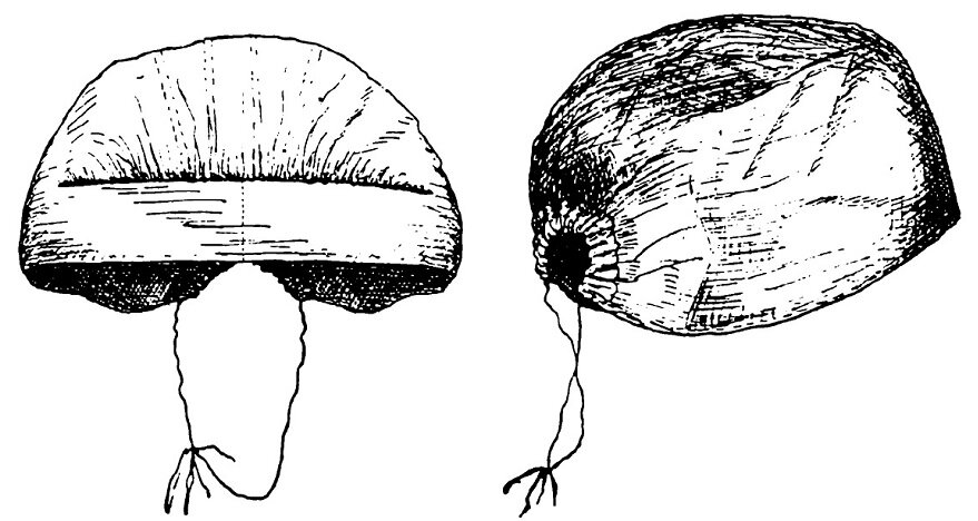 Украинский очіпок Валковского уезда Харьковской губернии (налево — спереди, направо — сзади-сбоку)