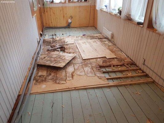 Пол, после демонтажа ламината