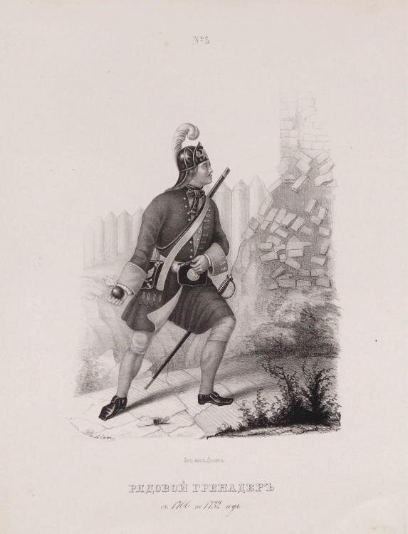Рядовой гренадер. 1700-1732 гг.