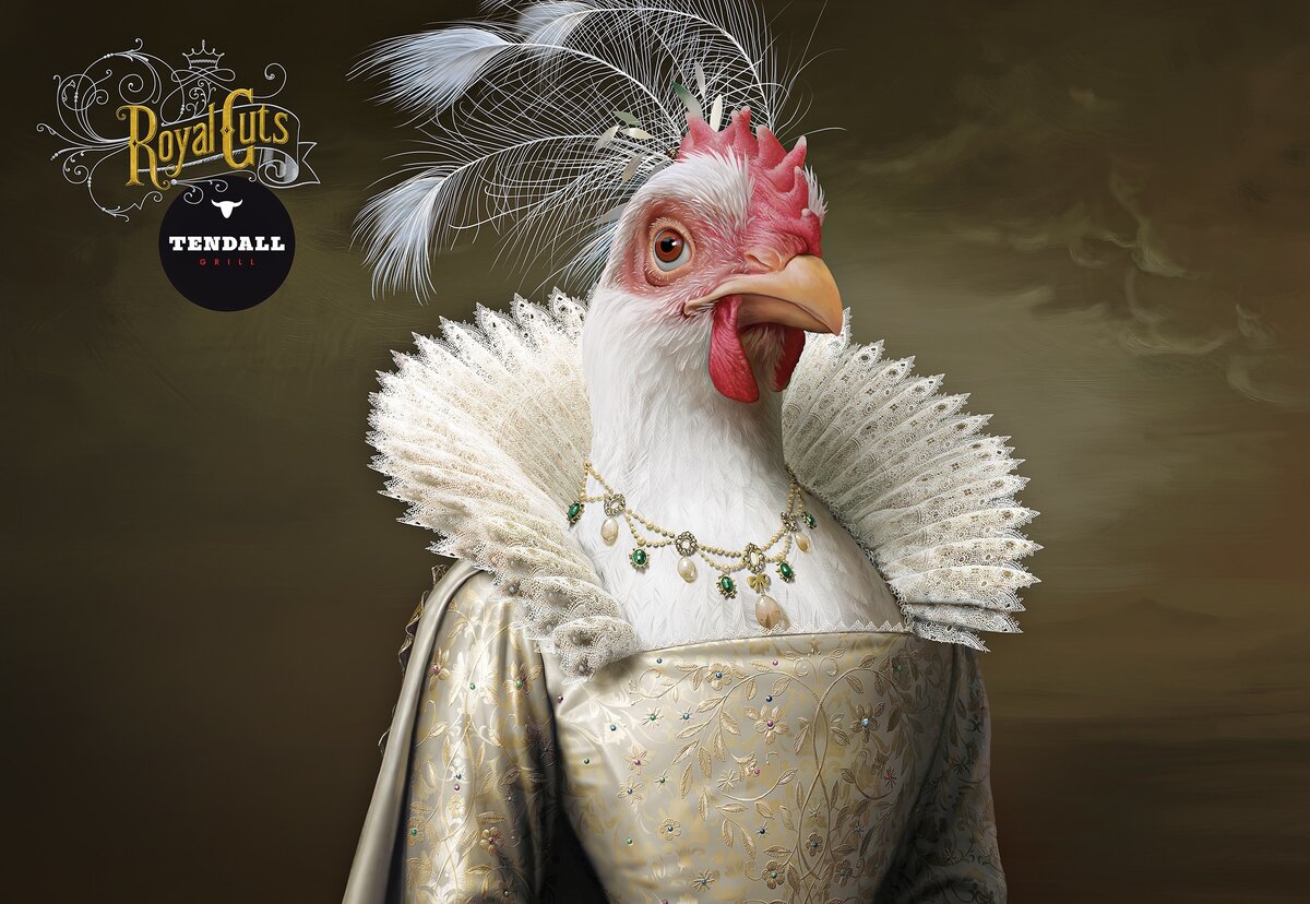 Реклама курочки. Курица в короне. Креативная курица. Гламурный петух. Курица креатив.
