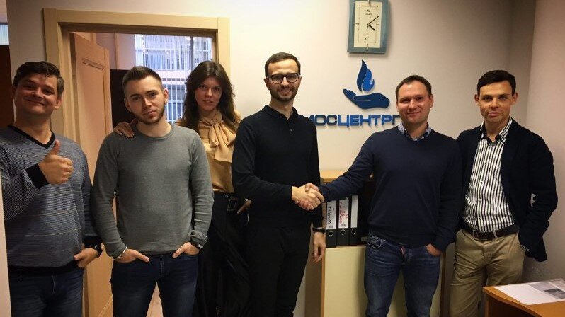 Команда менеджеров «МосЦентрГаз», Михаил Гребенюк и собственники Максим и Станислав