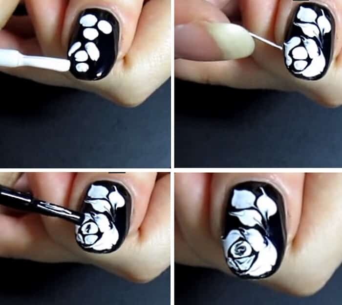 Маникюр шеллак с рисунком на короткие ногти - фото идеи