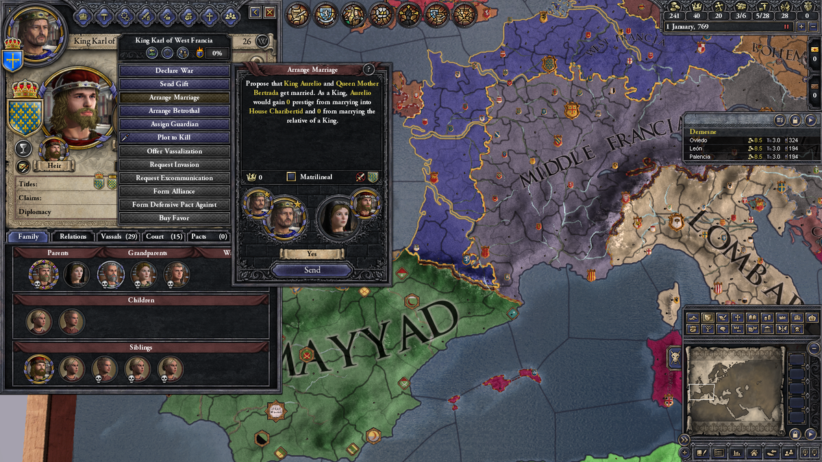 Астурия может заключить брак с Каролингами