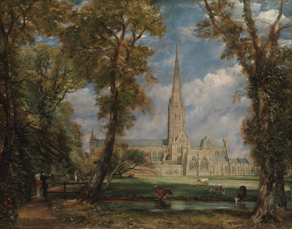 Джон Констебл. Вид на собор Солсбери из парка епископа. 1825