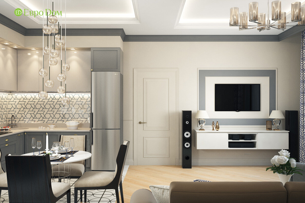 Дизайн трехкомнатной квартиры в стиле неоклассика | Компания ЕвроДом | Дзен