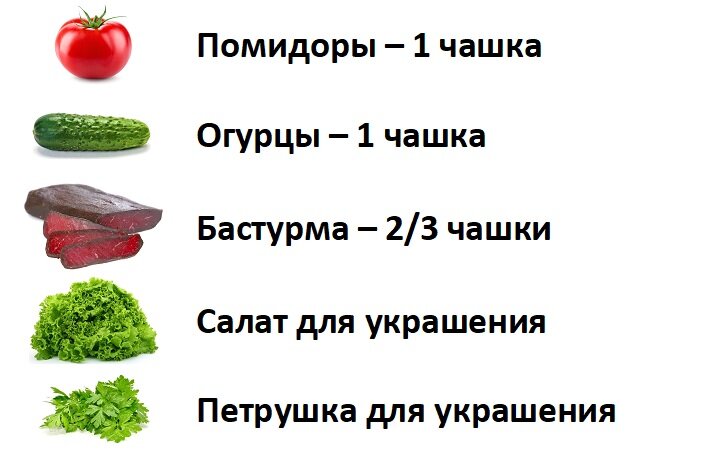 Салат с бастурмой