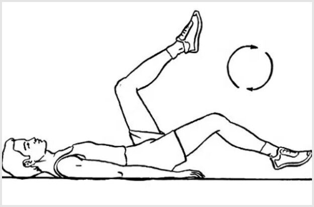 Упражнения легкой утренней разминки для улучшения кровообращения таза и нижних конечностей.