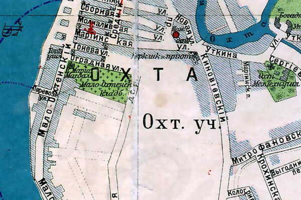 Малоохтинское кладбище на карте Петербурга. Фото - pogostohta.ru