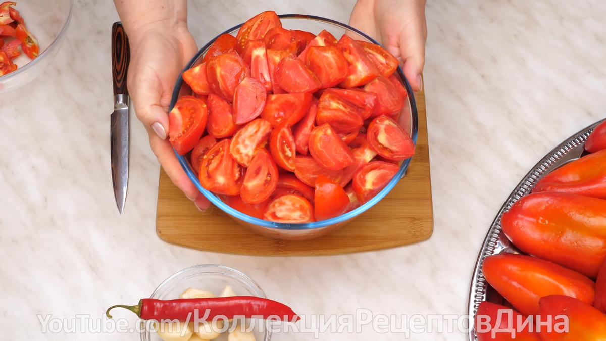 Ингредиенты для «Маринованый перец в томатном соусе»: