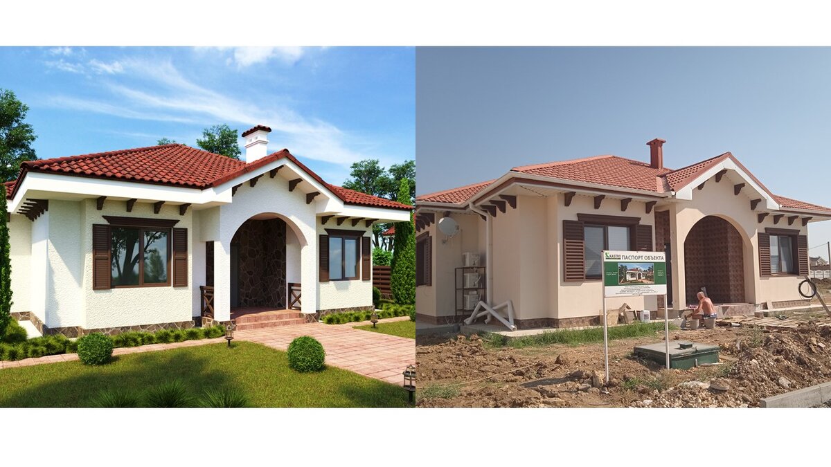 Проект и готовый дом