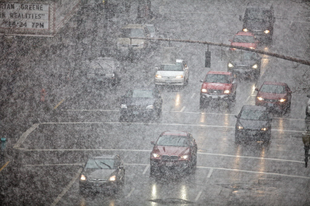 Jamie Francis/The OregonianSnow flurries flew into downtown Portland on an afternoon in February 2011 https://www.oregonlive.com/weather/2012/01/cold_front_may_drop_inch_of_sn.html