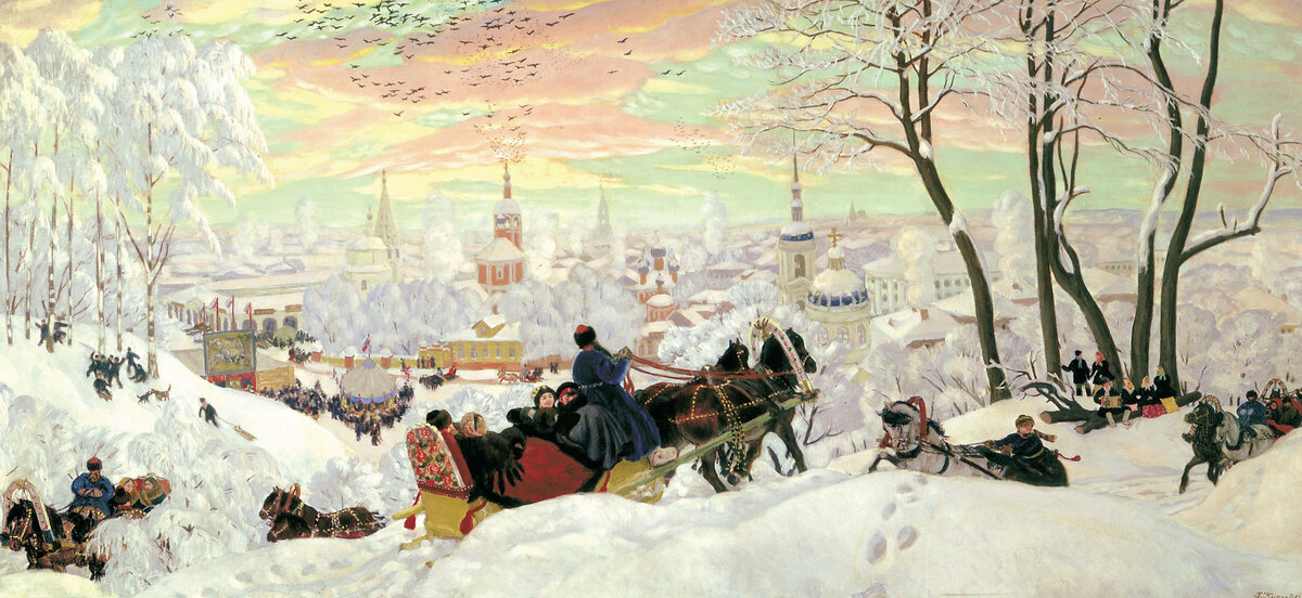 Кустодиев Борис Михайлович. Масленица 1916 год. 