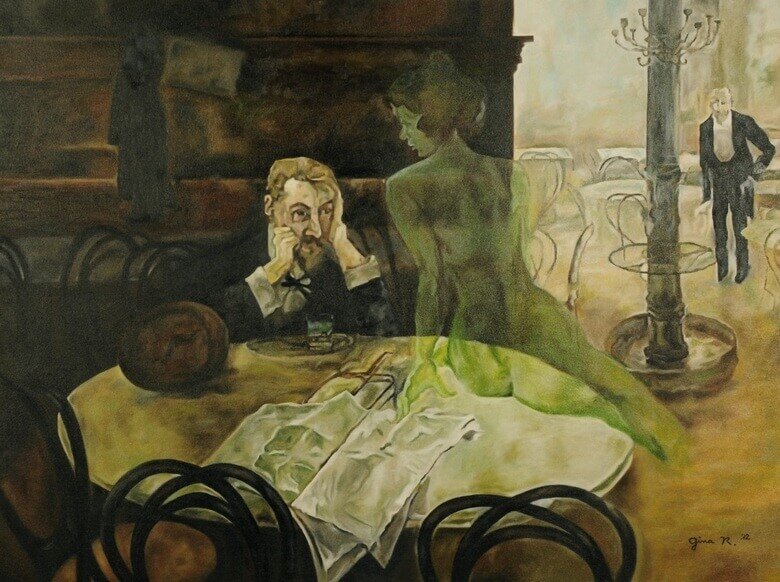 Виктор Олива. Картина "Пьющий абсент"
