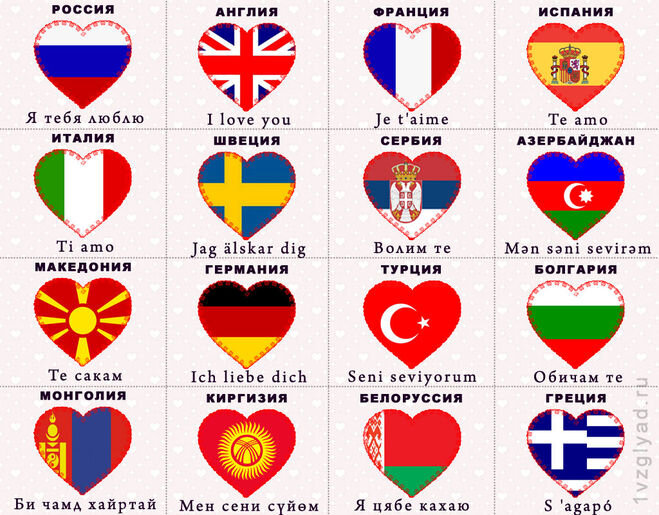 "Я тебя люблю" на разных языках