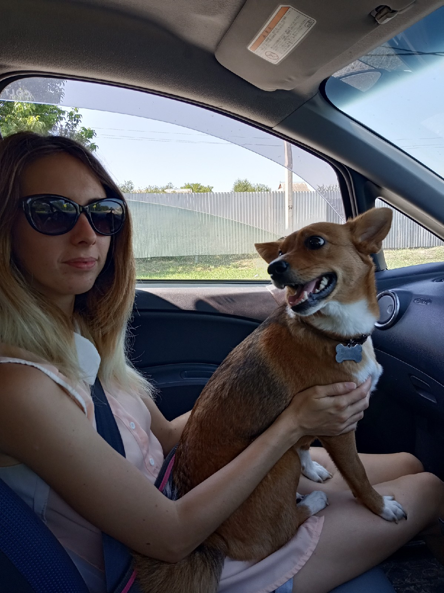 Иногда я люблю сидеть у Юли на коленках, это меня успокаивает)