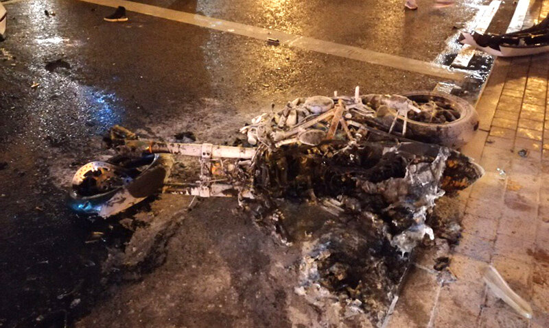 Мотоцикл после столкновения