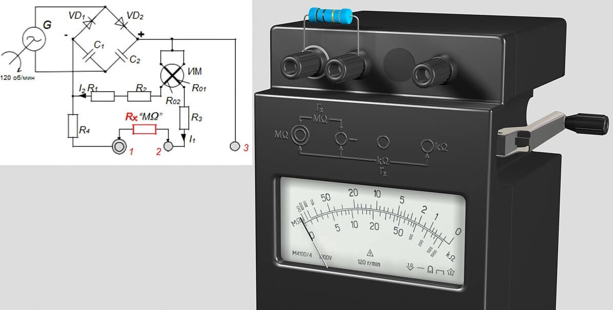 Мегаомметр м1101 схема