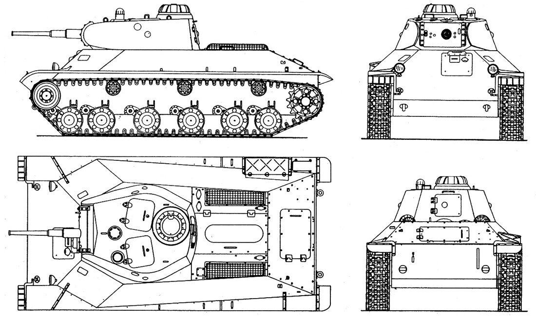 Чертеж советского танка