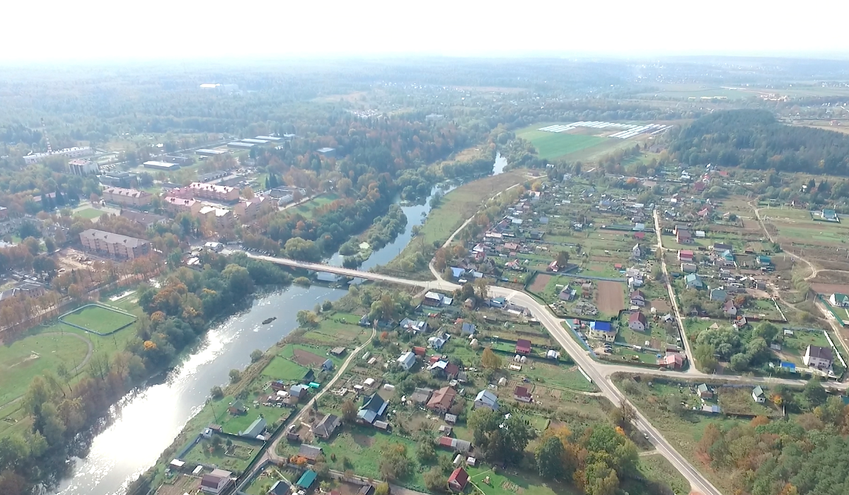 Река Лопасня с высоты птичьего полета.