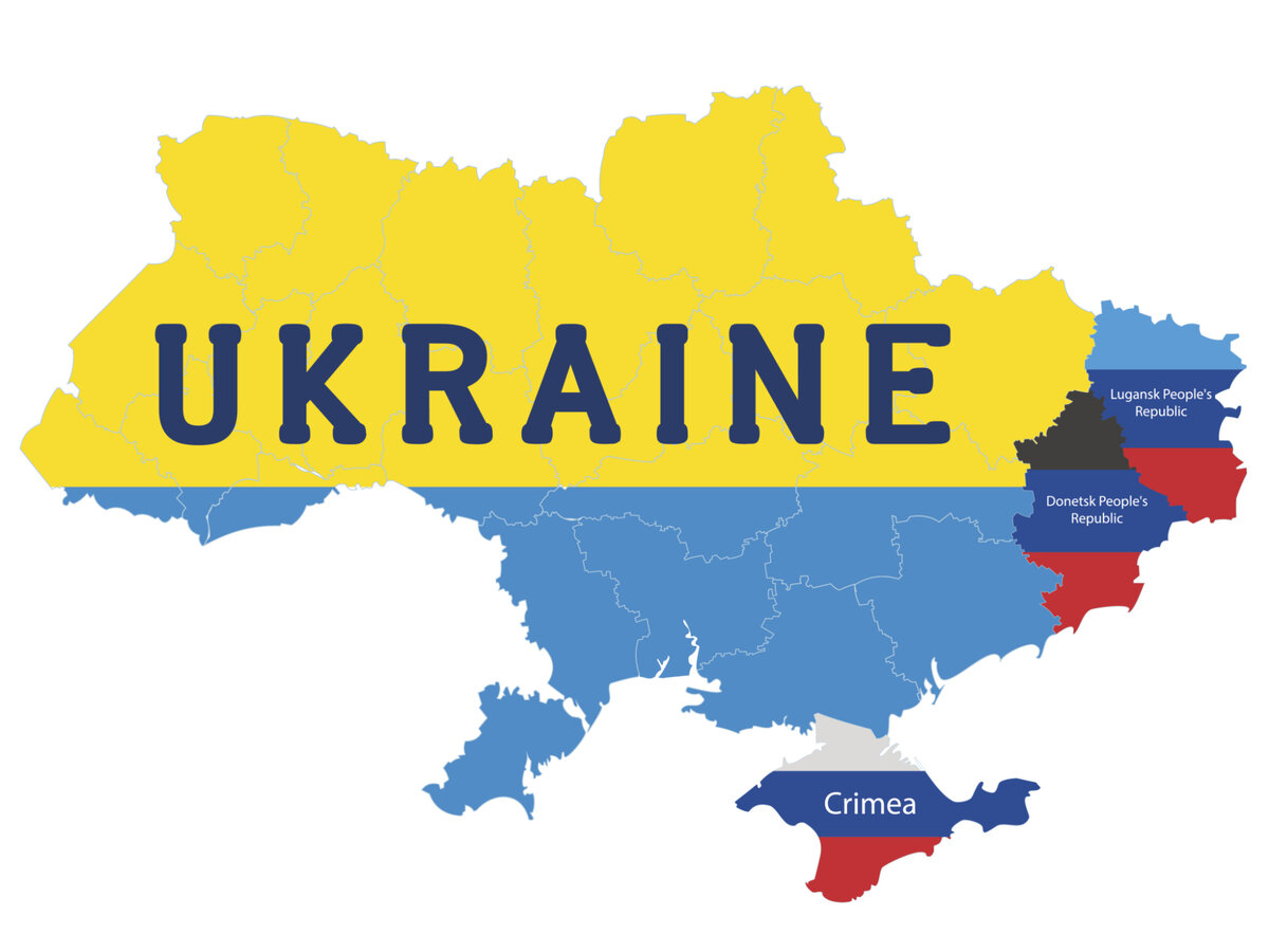 Карта украины с крымом и без
