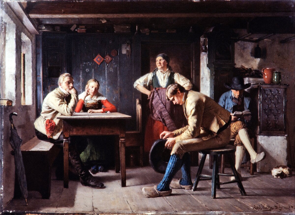 Аксель Хенрик Кулле «Предложение (Соперники)», 1880 год