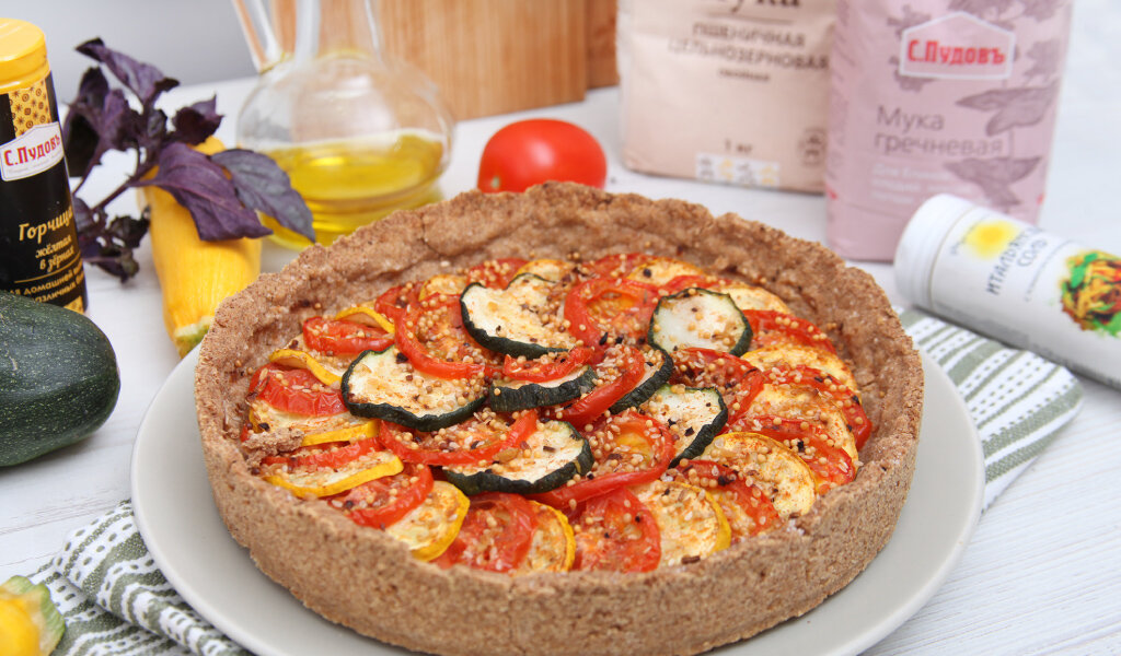 Рецепт овощного тарта с гречневой мукой