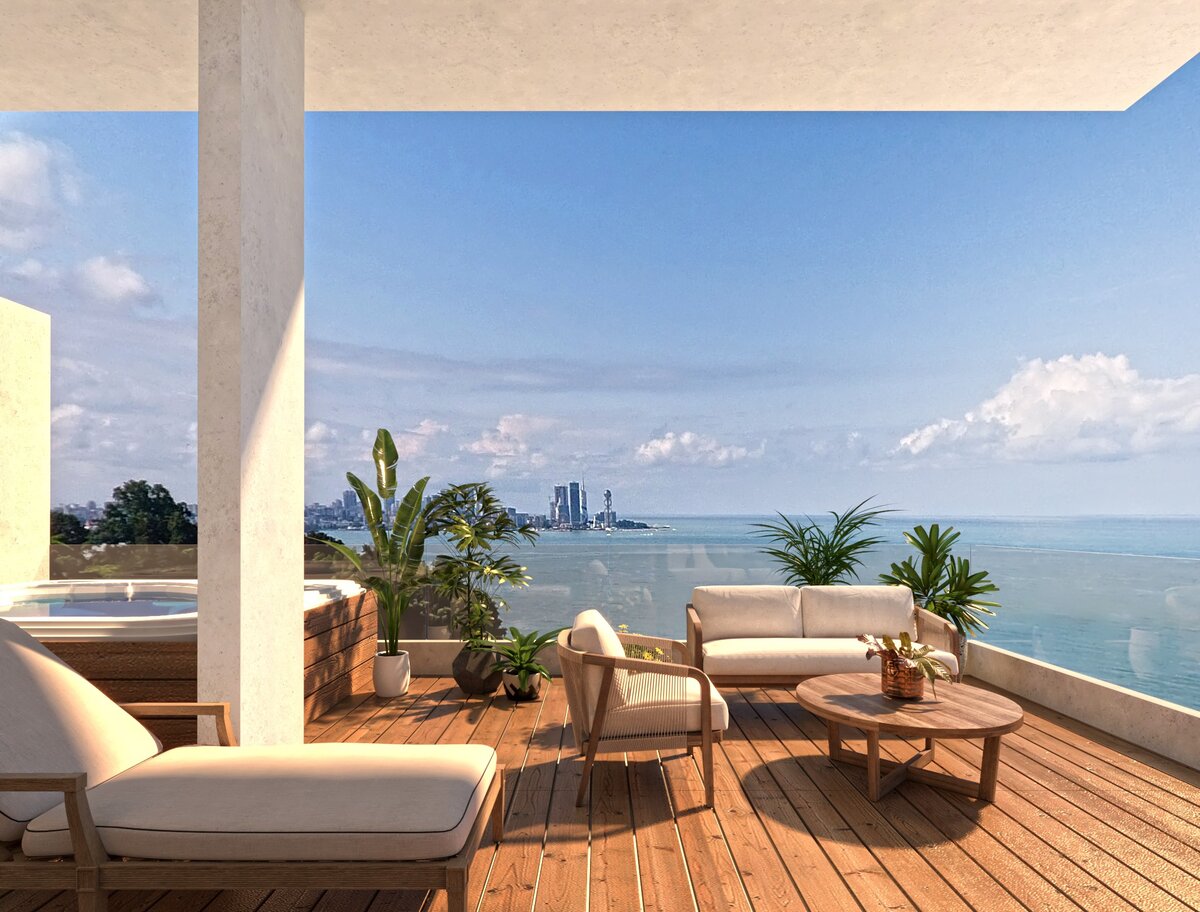 Терраса в комплексе Mziuri Gardens