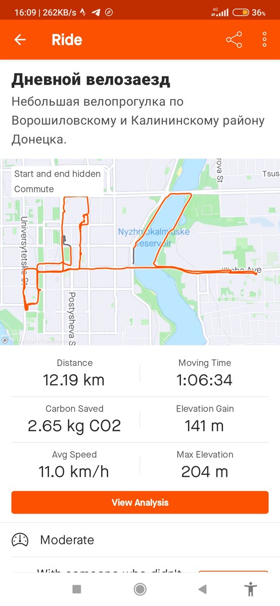 Велосипедный заезд сегодня: в приложении Strava появилась графа с количеством сэкономленных выбросов углекислого газа (СО2). Оказывается, за сегодняшний день сэкономил немного кислорода.