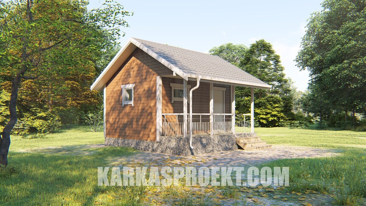 Каркасная баня 5х5,5 м. по проекту КД-57