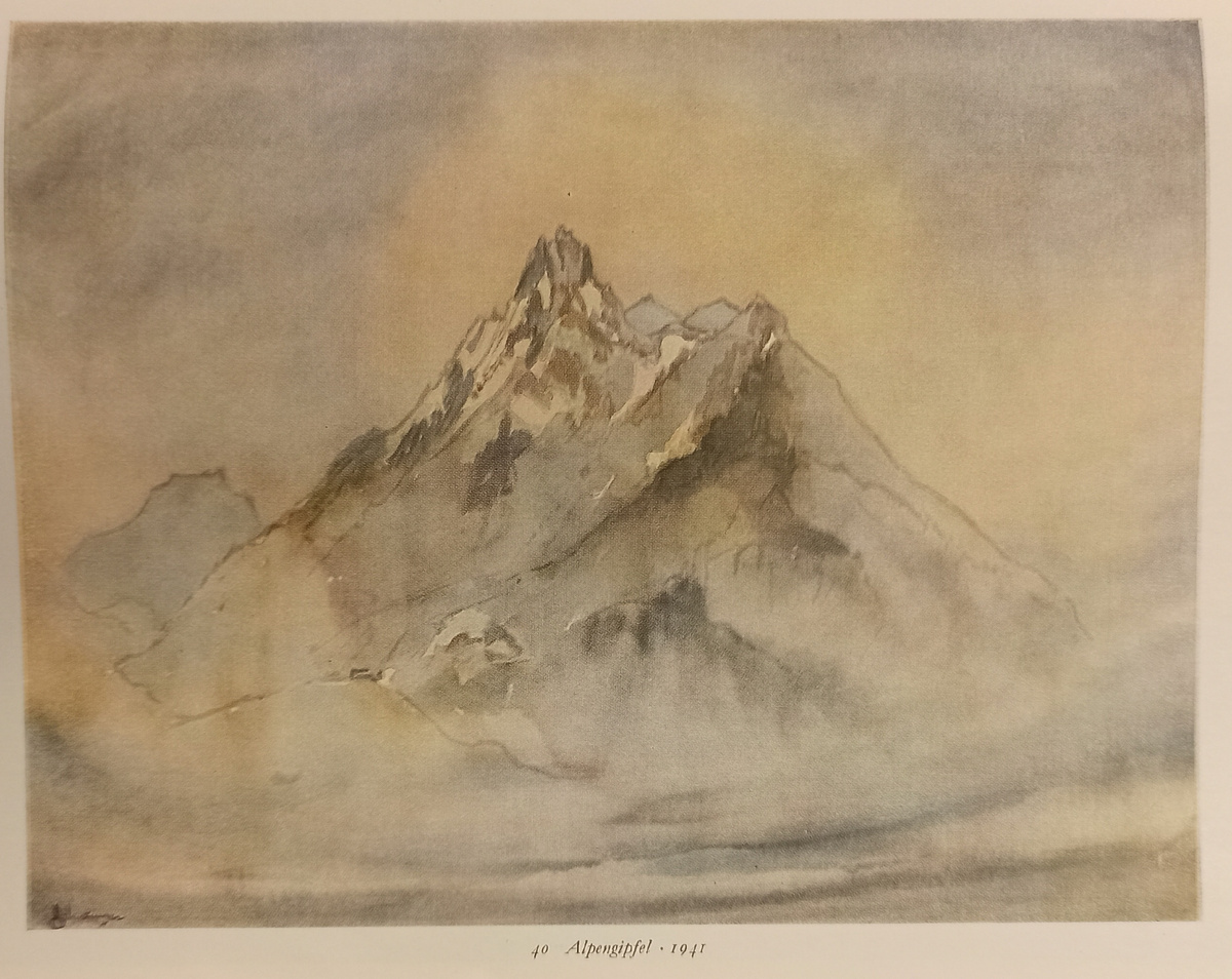 "Альпийские вершины" (Alpengipfel, Aquarell, 1941)