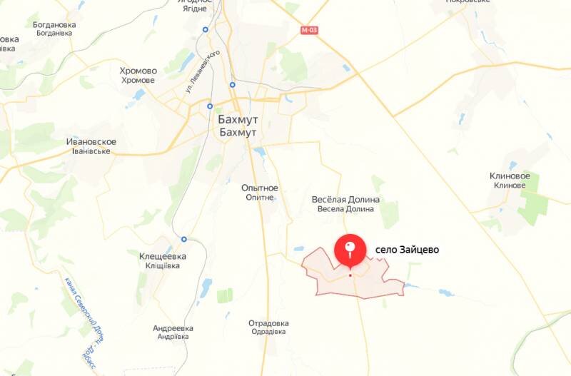 Подробная карта бахмута