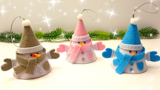 Милые Снеговики. Игрушки на елку своими руками/ Snowmen. DIY Christmas tree toys