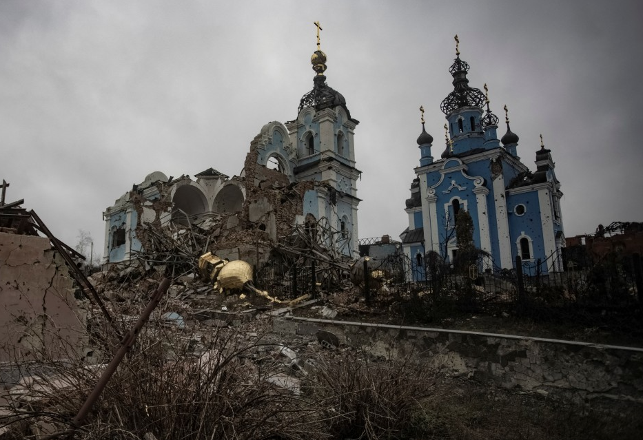 Разрушенные культурные ценности в Украине: церковь в Донецкой области © REUTERS